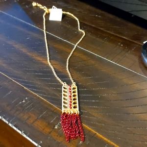 Gold and maroon necklace